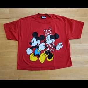 Vintage Disney Jerry Leigh Mickey Minnie Mouse Crop Tee shirt